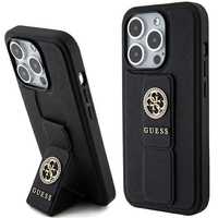 Guess Etui na iPhone 15 Pro 6.1" - Grip Stand 4G Saffiano Strass