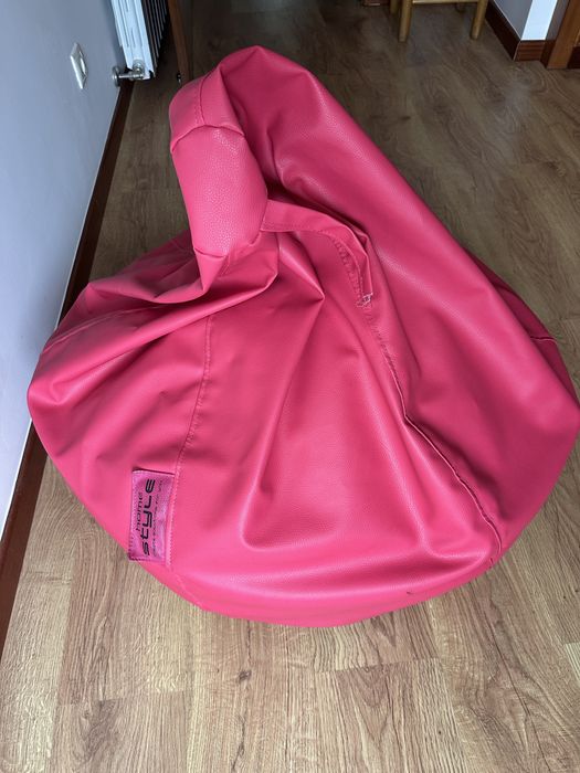 Puf redondo imitacão pele