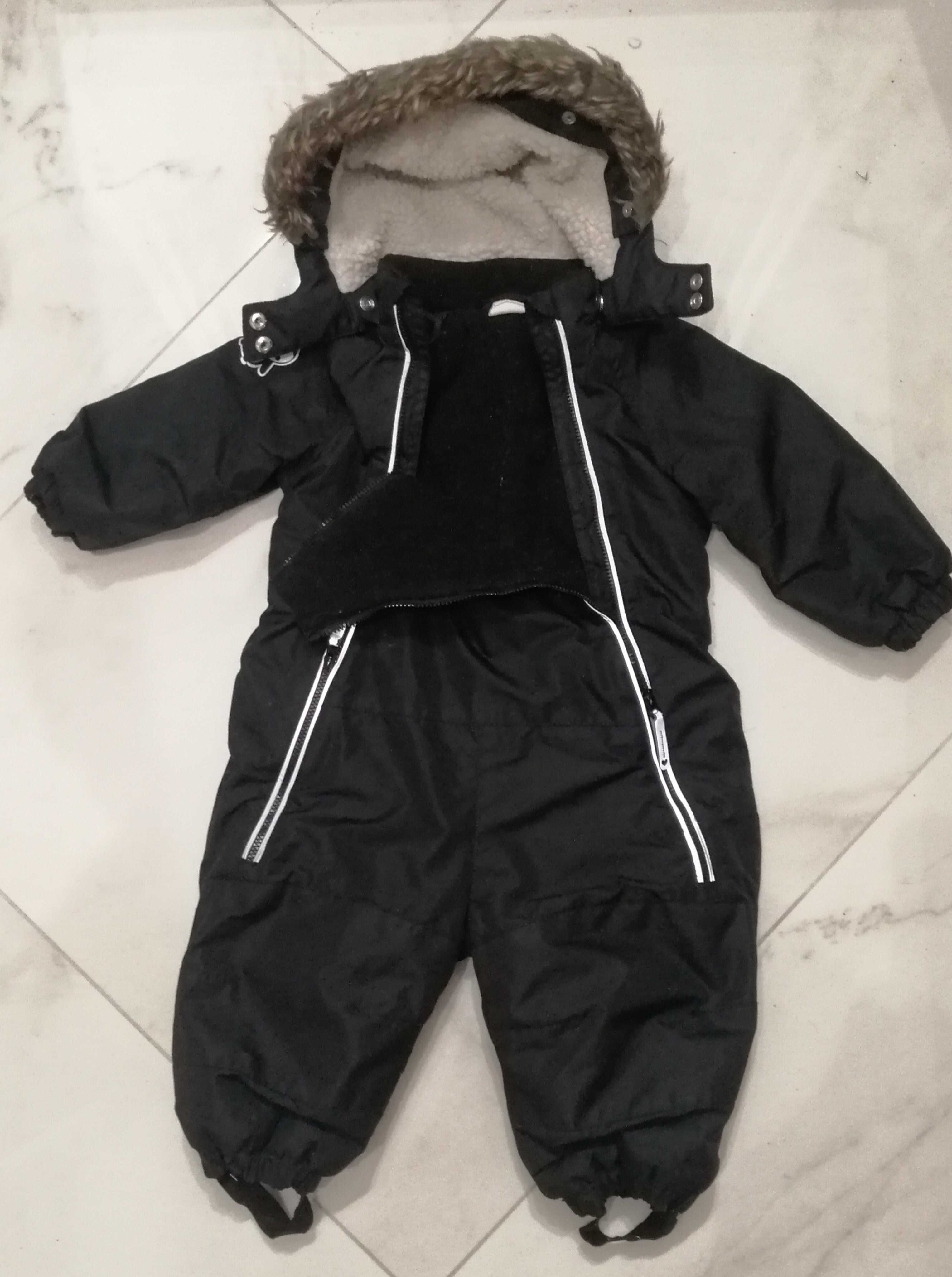 Kombinezon zimowy dziecięcy H&M roz. 74cm 6-9 mies czarny