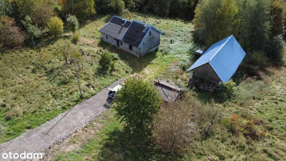 Siedlisko 2 działki 46 ar z domem – Koniuszowa, 12 km od Nowego Sącza