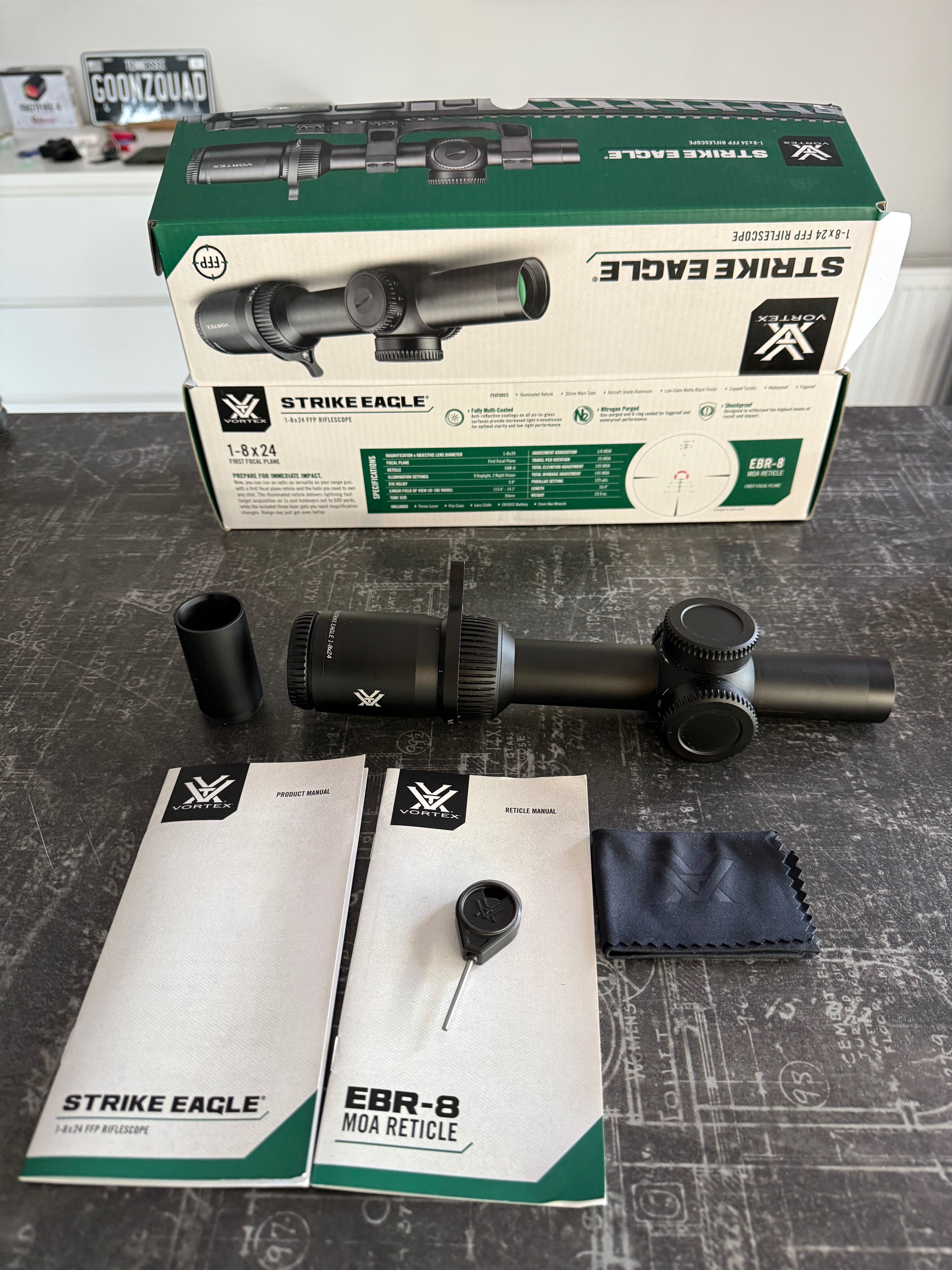 Приціл оптичний Vortex Strike Eagle 1-8x24 FFP з сіткою EBR-8