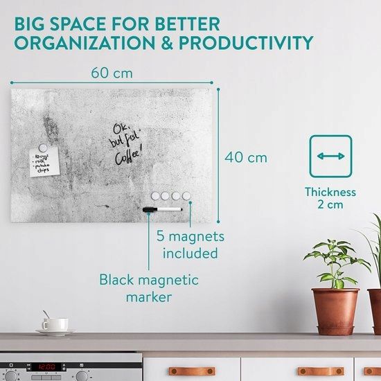 Tablica magnetyczna navaris 60x40cm efekt betonu