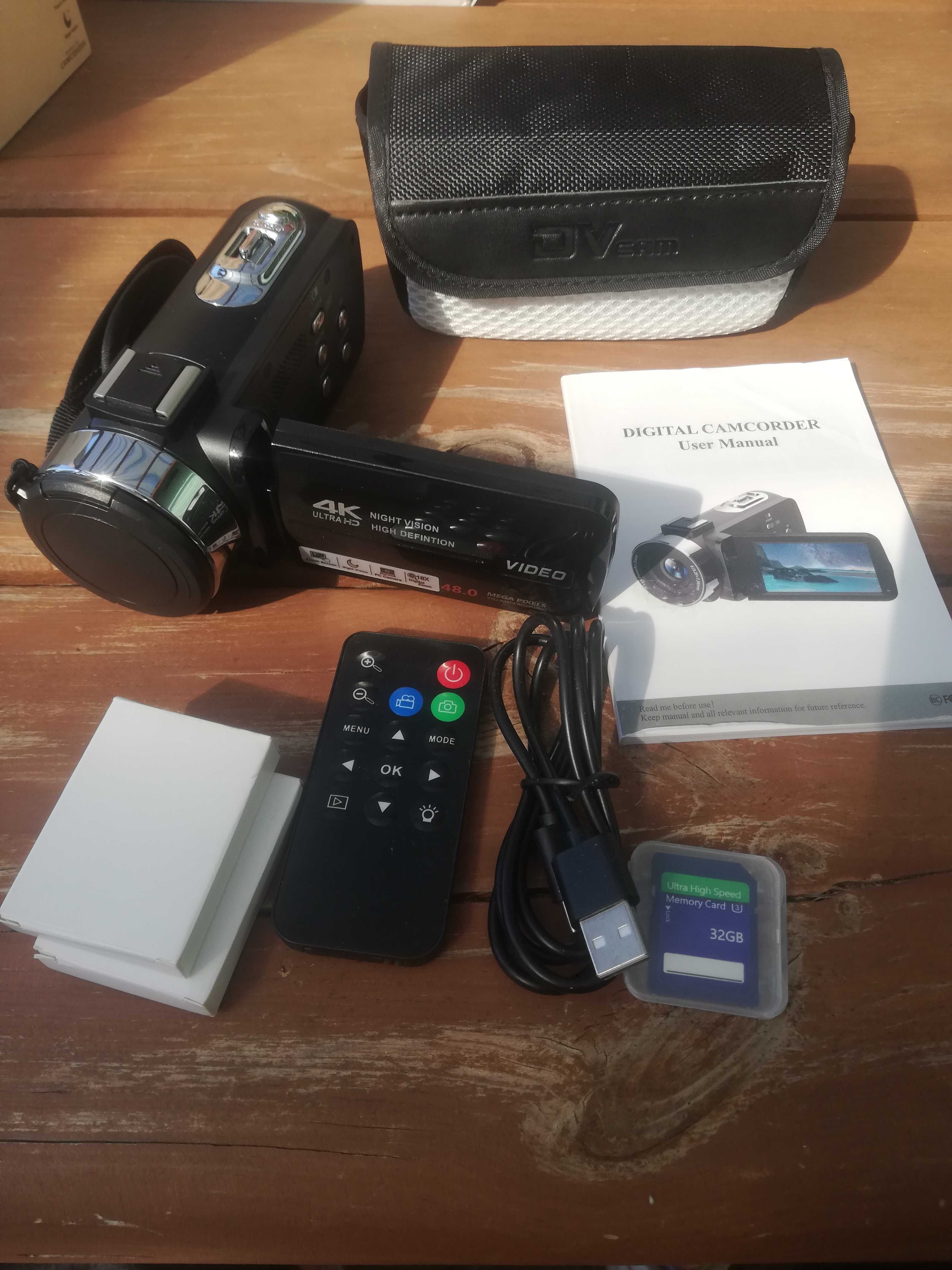 Kamera wideo 4K 48 MP 30 FPS z noktowizorem na podczerwień 18 x zoom