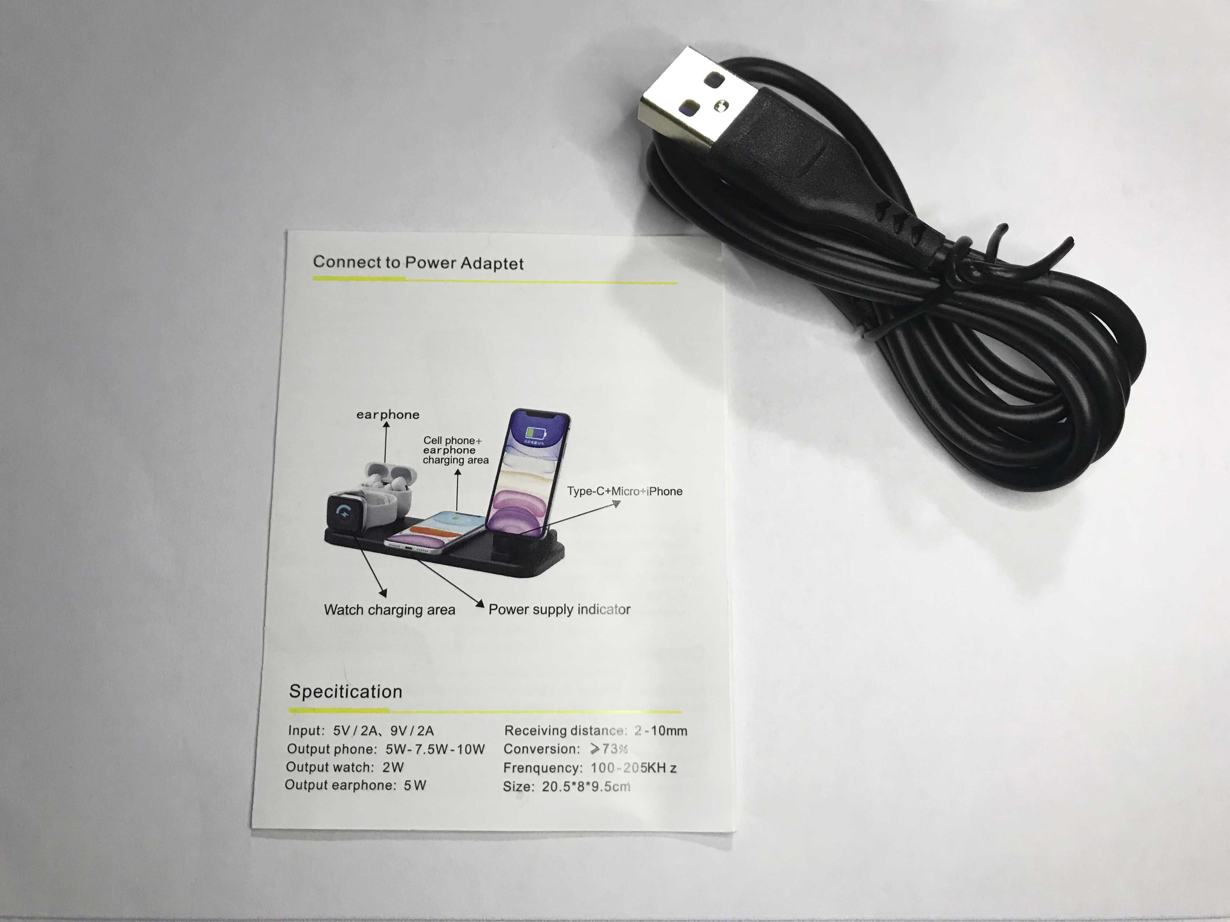 Estação de carregamento 6 em 1 (Micro USB, iPhone/Apple Watch, USB-C)