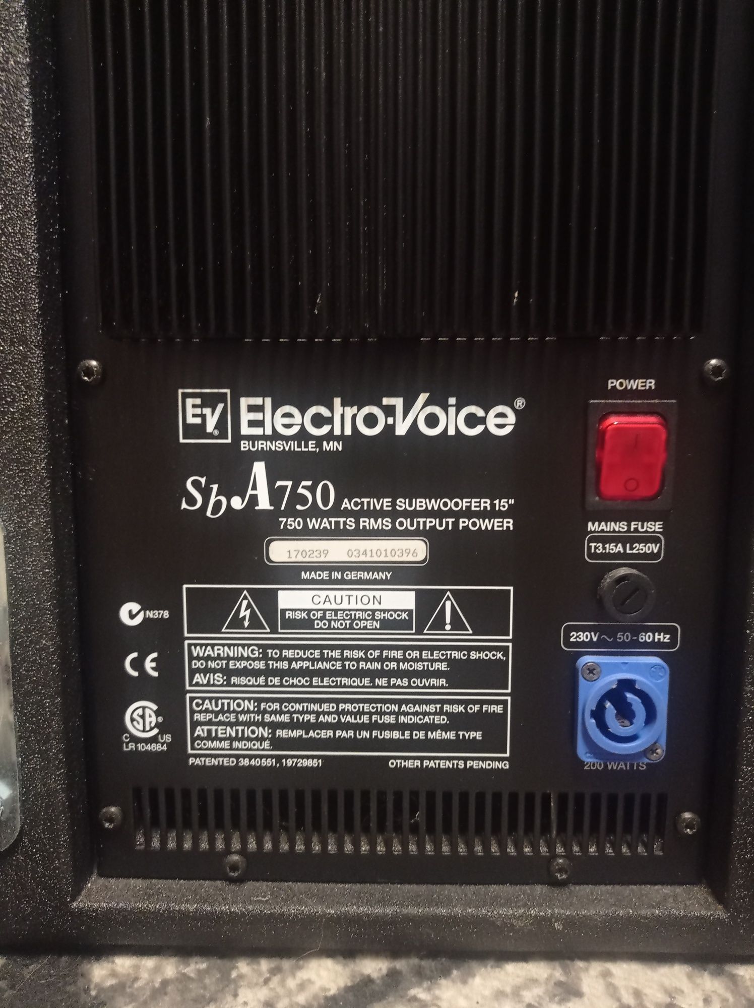 Electro Voice Sb A750 SUPER