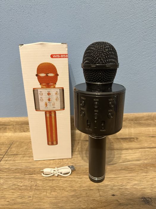 Mikrofon karaoke WS-858-NOWY Bluetooh/USB/AUX/TF Impreza Dyskoteka