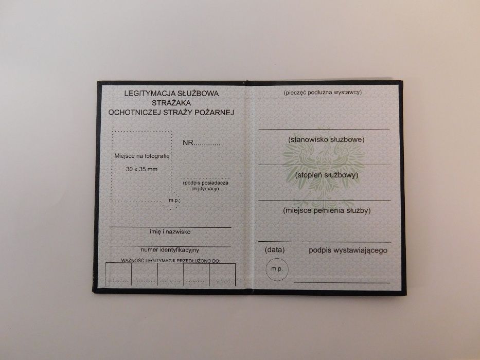 Legitymacja OSP, MDP, Wykonanie Legitymacji OSP - 20szt. LEGITYMACJA O
