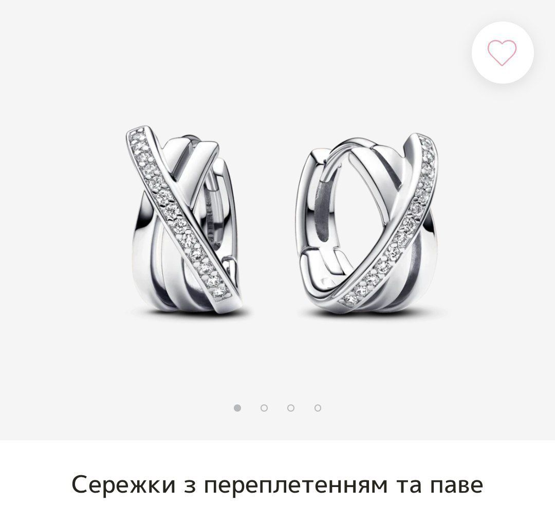 Сережки PANDORA срібло 925