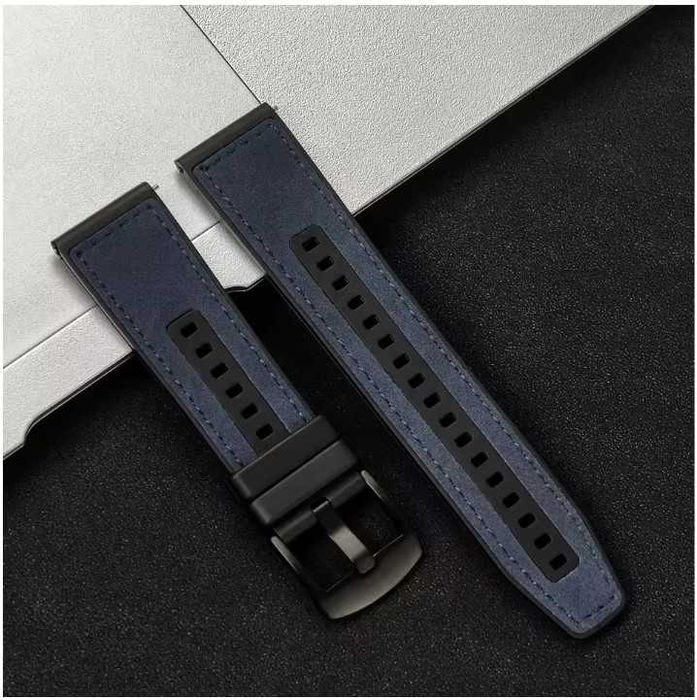 Pasek do męskiego damskiego zegarka 22 mm czarny guma i silicon