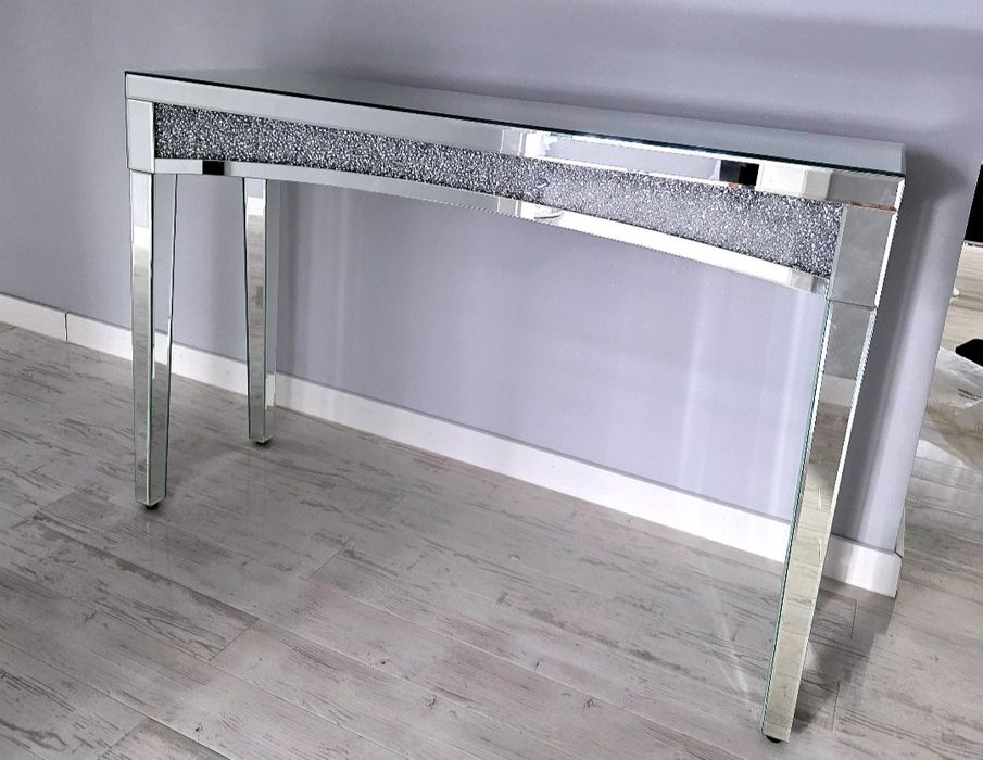 Konsola lustrzana glamour kryształki 120x35x80 cm NOWA