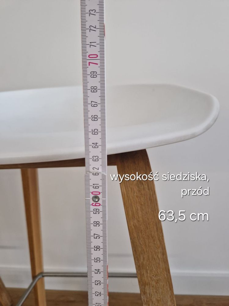 Stołek barowy/ hoker biały HAY