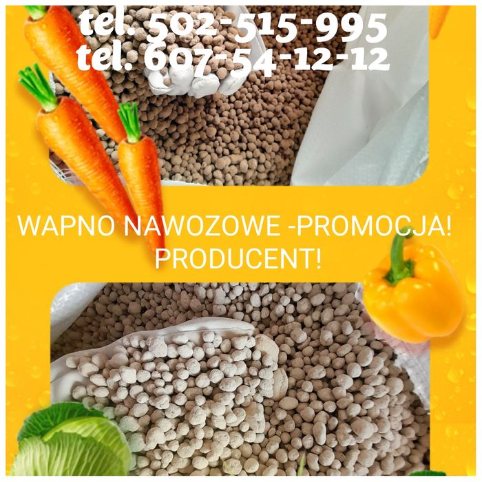 Najtaniej !!! Wapno Nawozowe Węglanowe, Magnezowe CaO, MgO Kreda