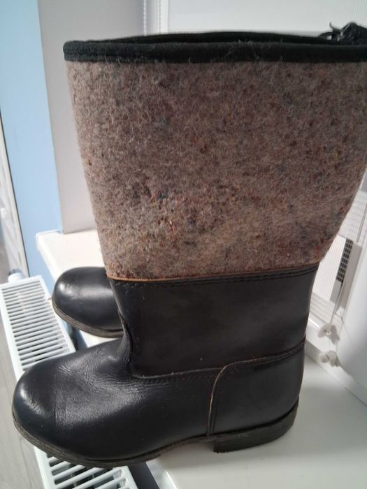 Buty Filcowe skórzane PRL Nowe (strażackie)