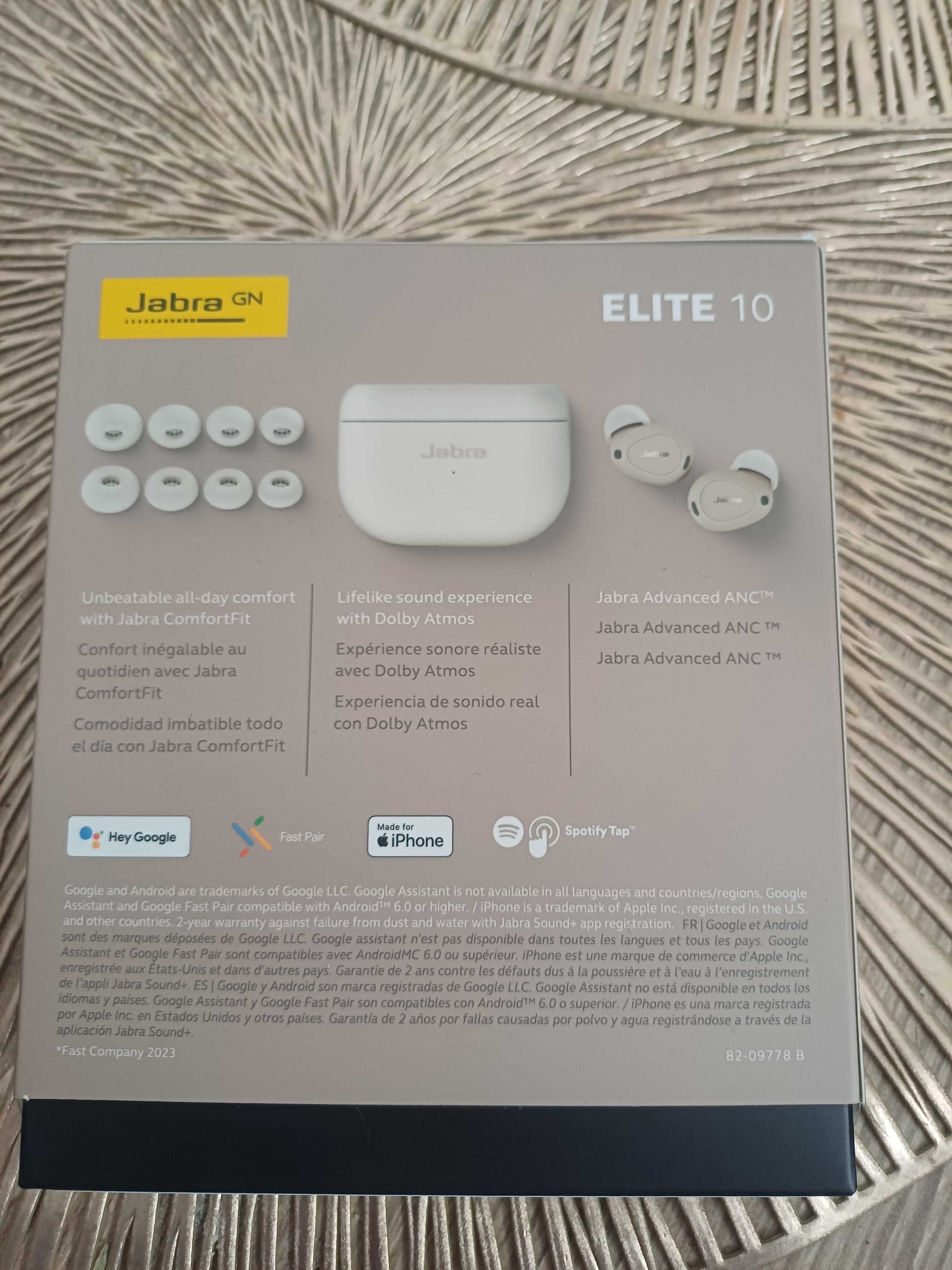 Słuchawki bezprzewodowe, dokanałowe Jabra Elite 10. Beżowe. Nowe1