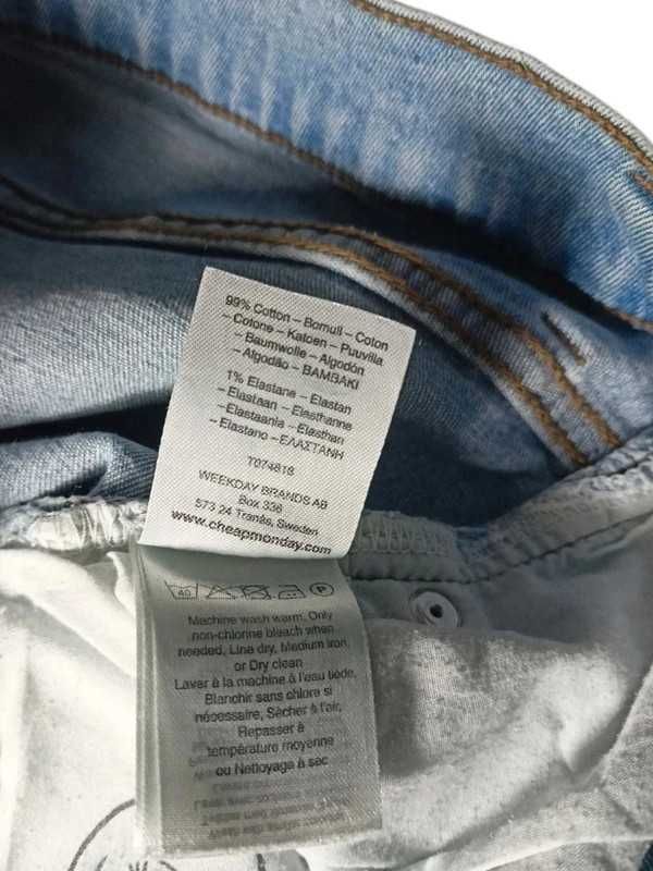 Jasne jeansy skinny Cheap Monday r. 32/34