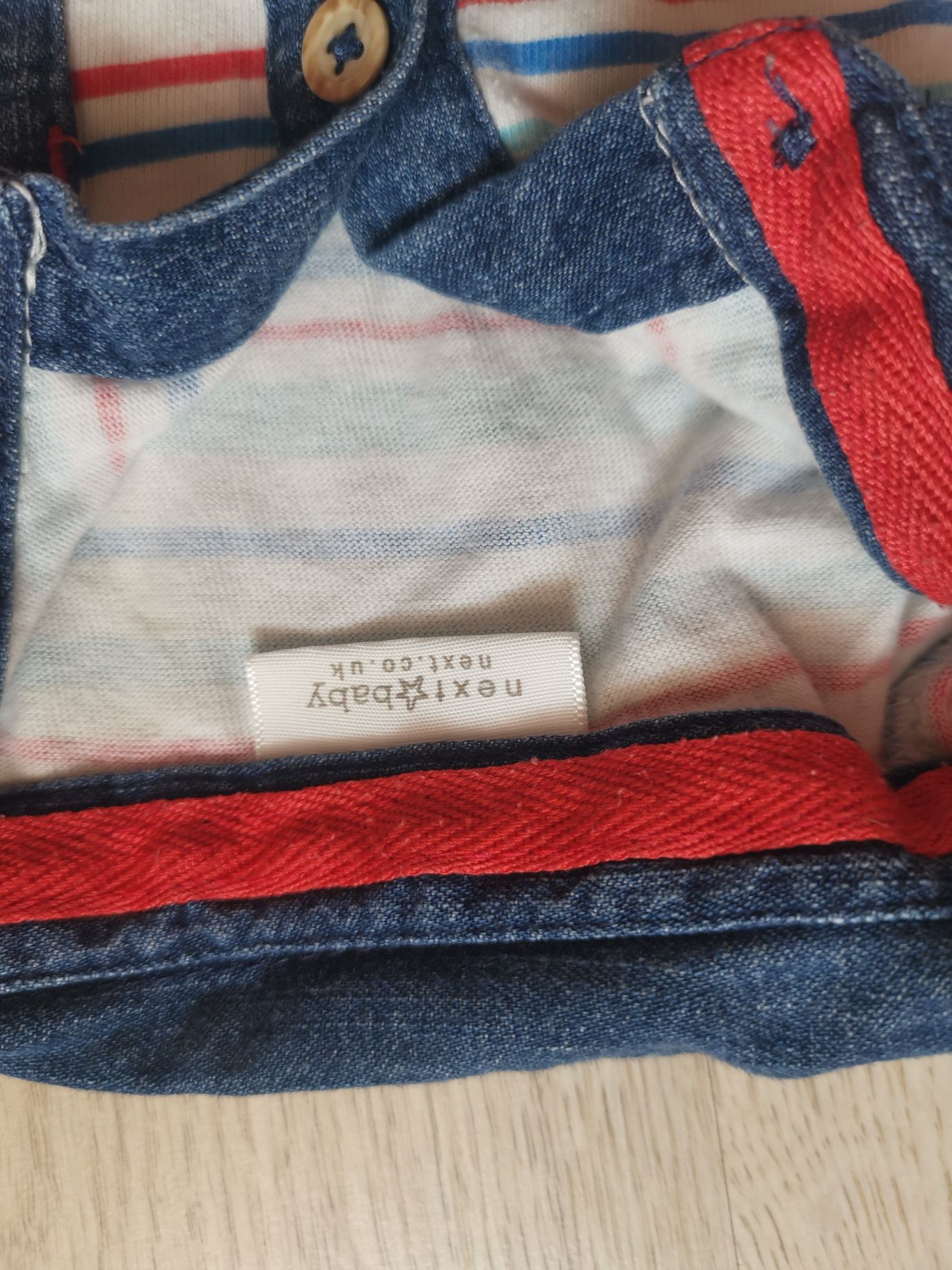 Rampers polo i jeans 6-9 Msc 68-74 cm bawełna next baby dla chłopca