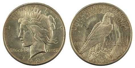 One Dollar Peace 1926 em Prata Maciça