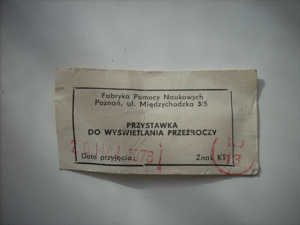 Unikat PRL przystawka przeźroczy pomoc naukowa szkolna vintage BIOFIZ