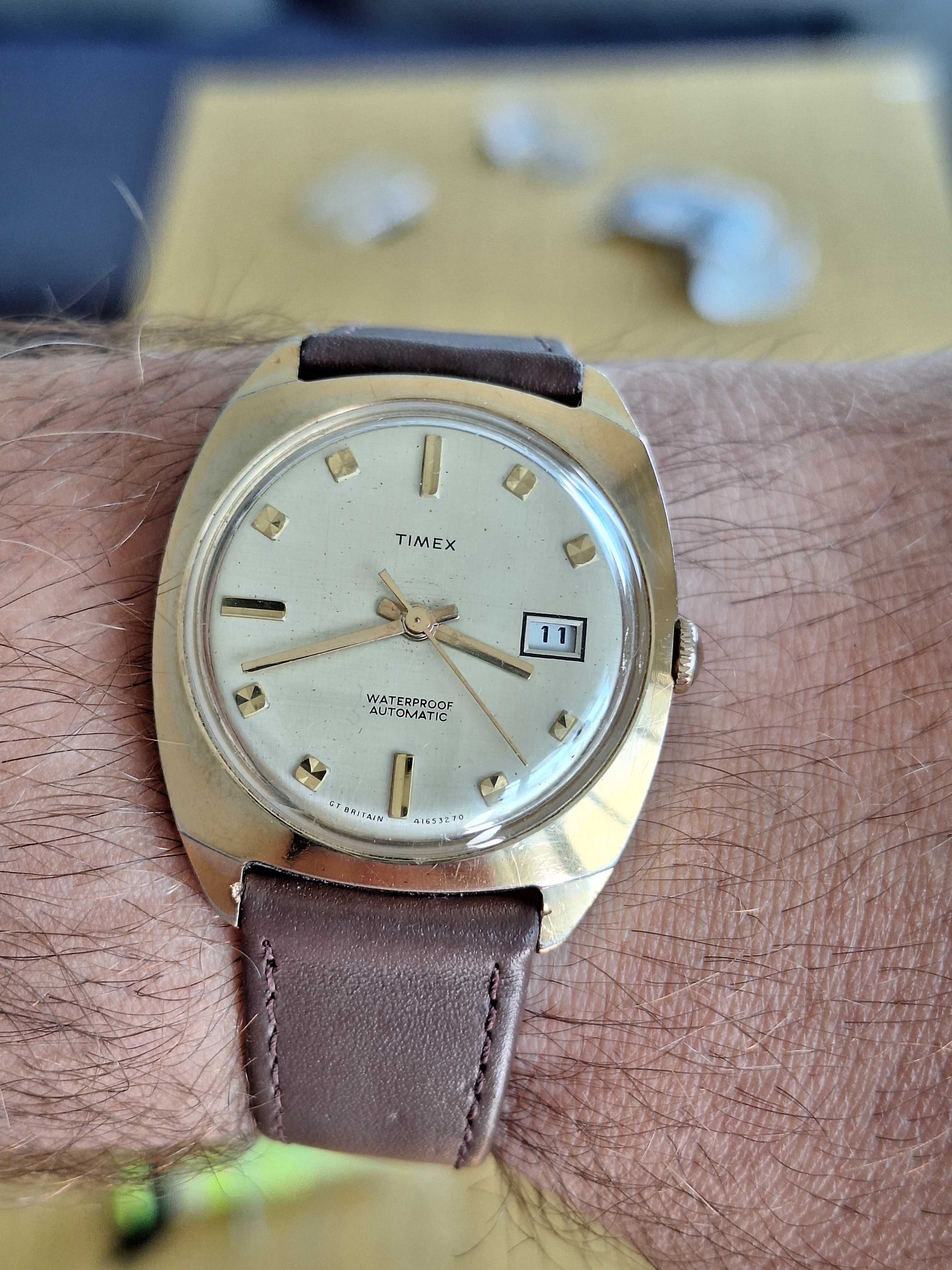 Timex automat pozłacany