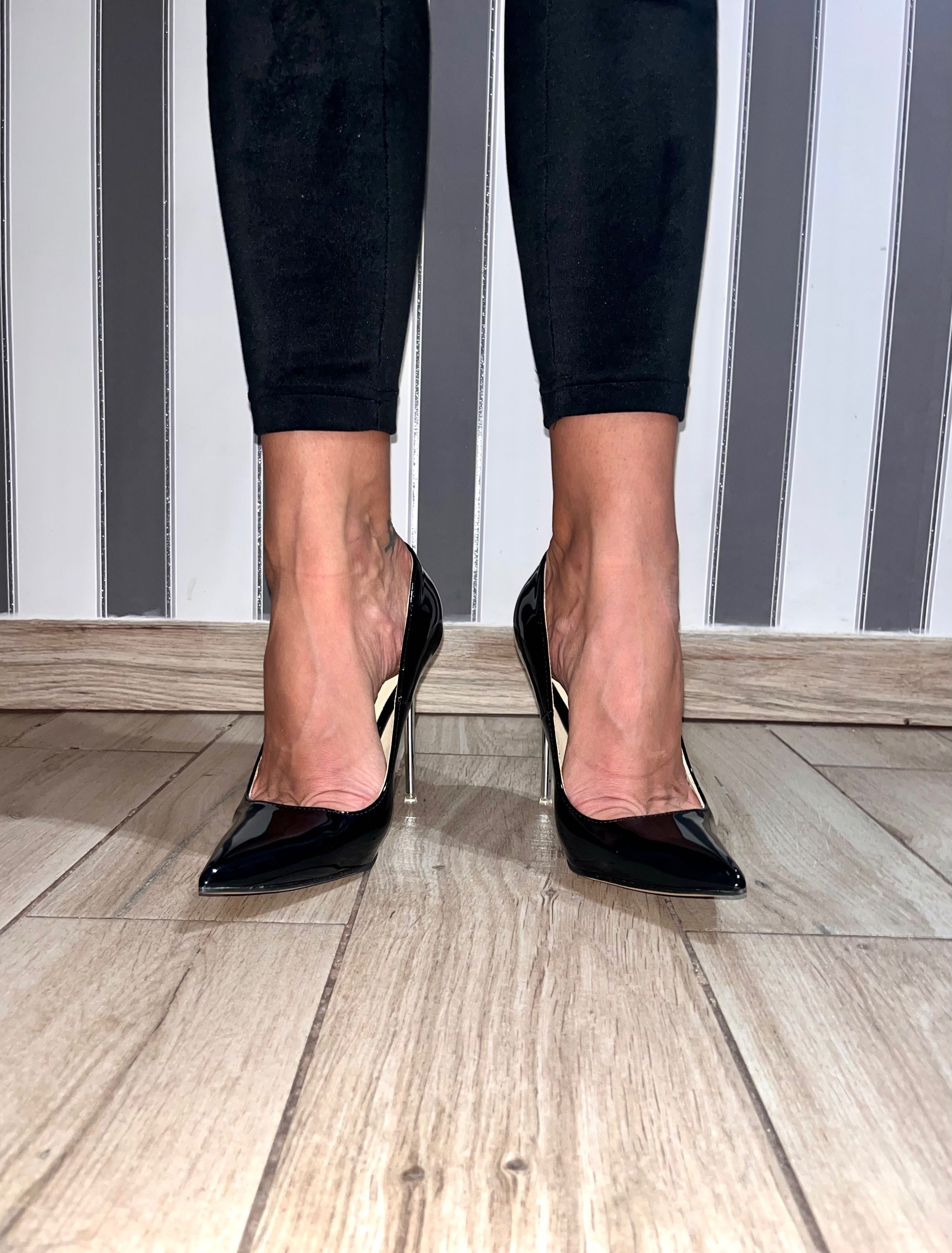 216/ ODREKI 45 Eleganckie czarne szpilki 36-46 obcasy 11 cm