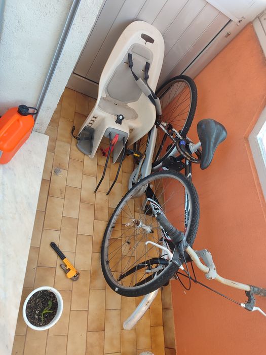 Bicicleta con cadeira para crianças