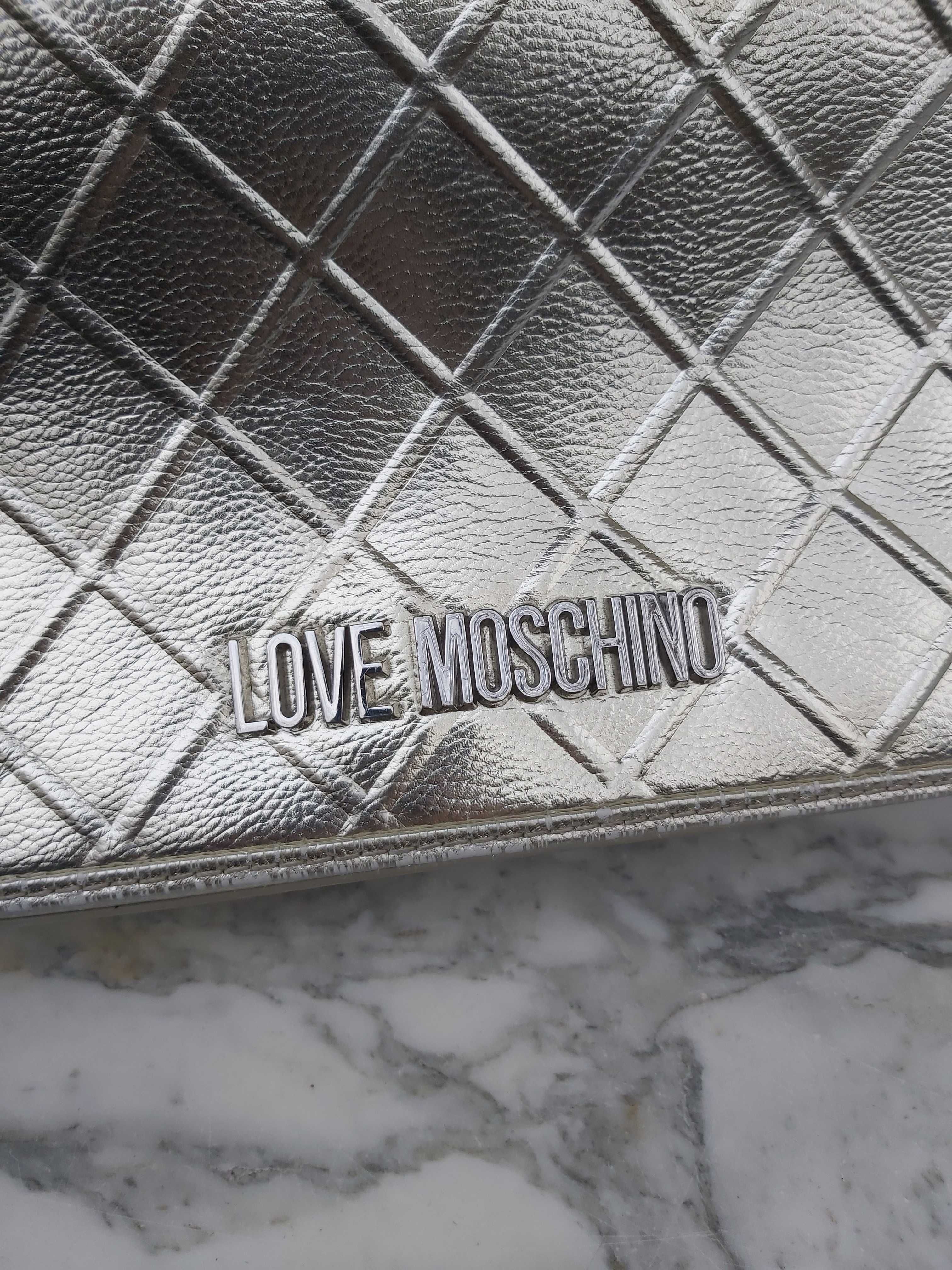 Torebka złota LOVE MOSCHINO listonoszka pikowana torba a285