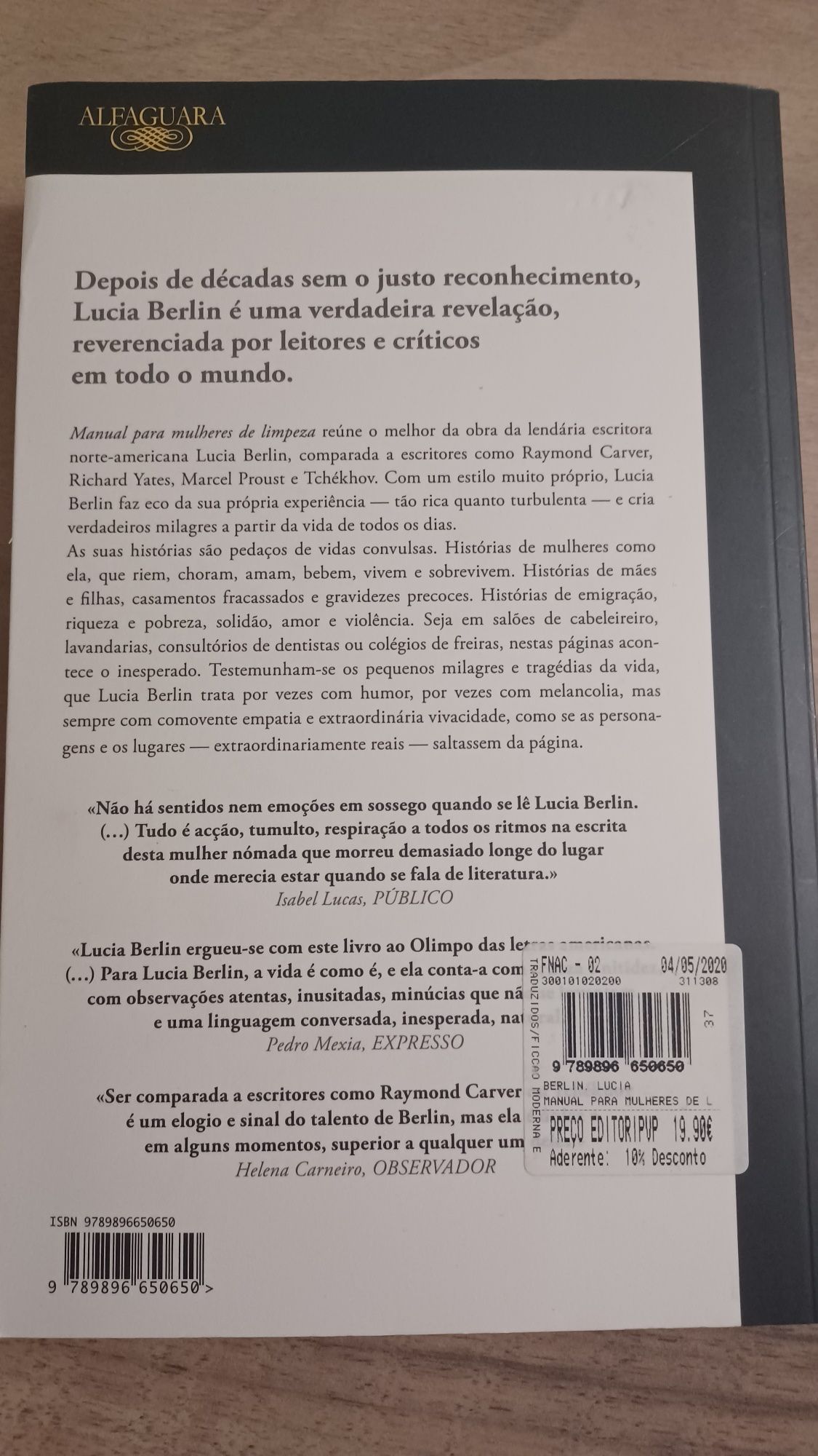 Livro "Manual para Mulheres de Limpeza" de Lucia Berlin