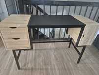Biurko czarne/dąb sonoma stan idealny styl loft