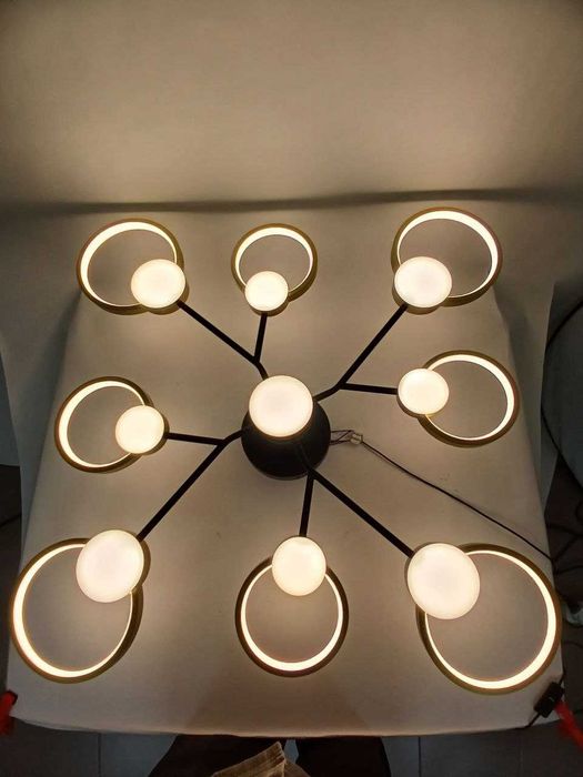 Люстра світлодіодна акрилова Sirius Ш 1313/9 Black+Gold