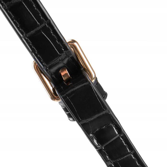 Torebka damska BETLEWSKI Czarna Lakierowana Zwierzęcy Wzór Pasek