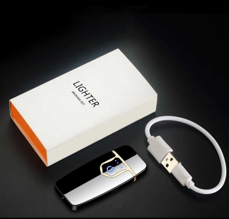 Зажигалка спиральная USB 712 в упаковке. Розница/опт. Цвет: черный