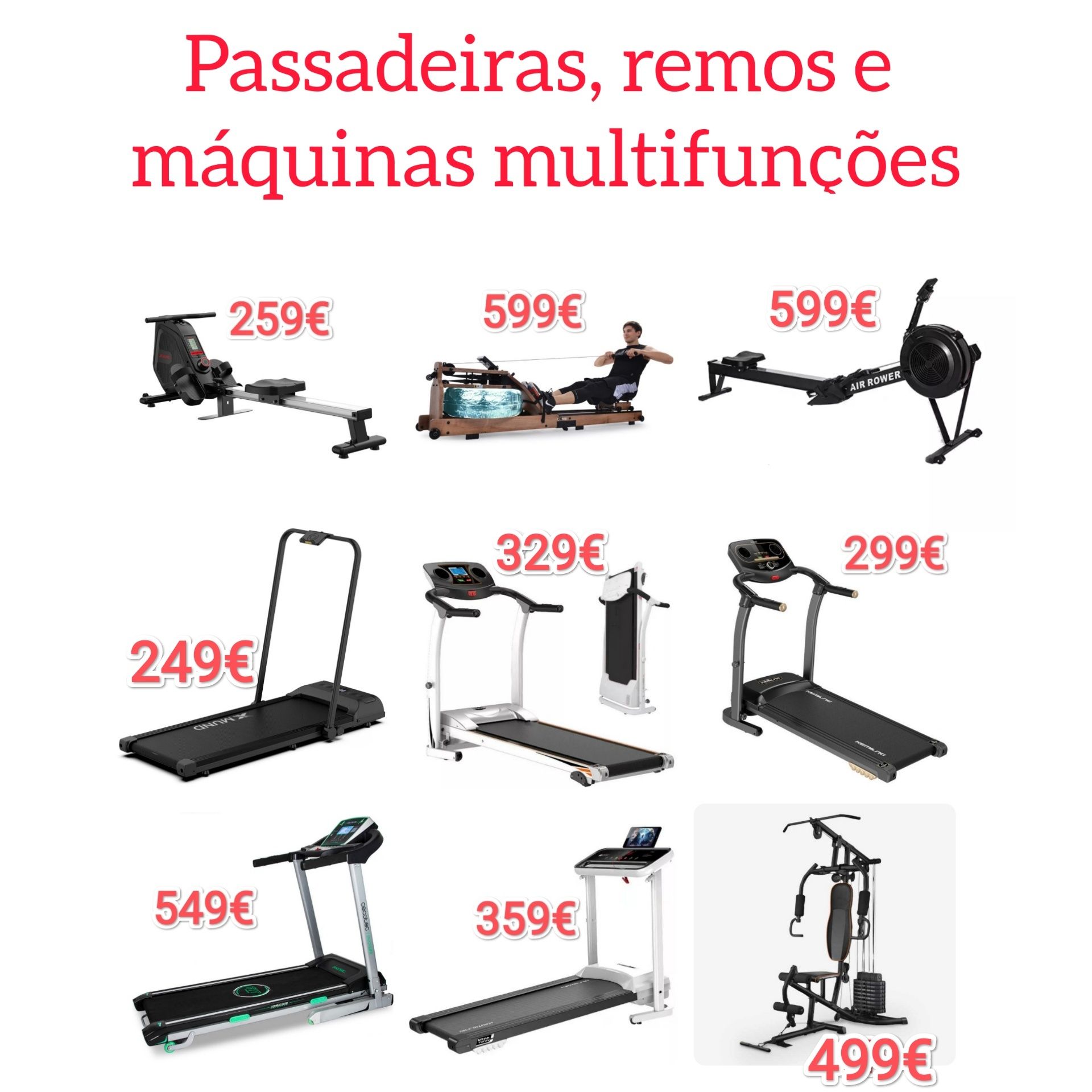 Promoções musculação e fitness - bancos, passadeiras, bicicletas, peso