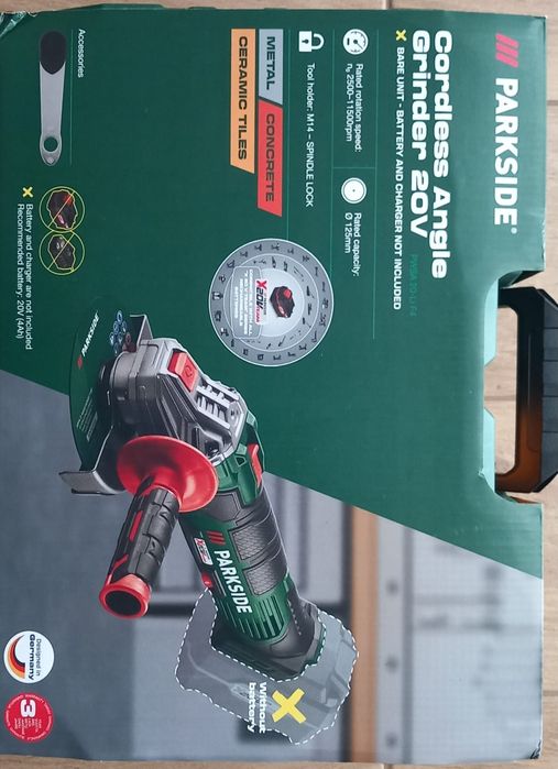 Akumulatorowa szlifierka kątowa 20 V