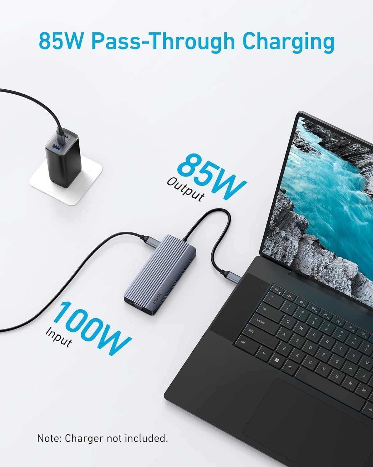 ANKER Hub USB 10 w 1 A83C20A1 10 portów zasilacz 100 W / NOWY