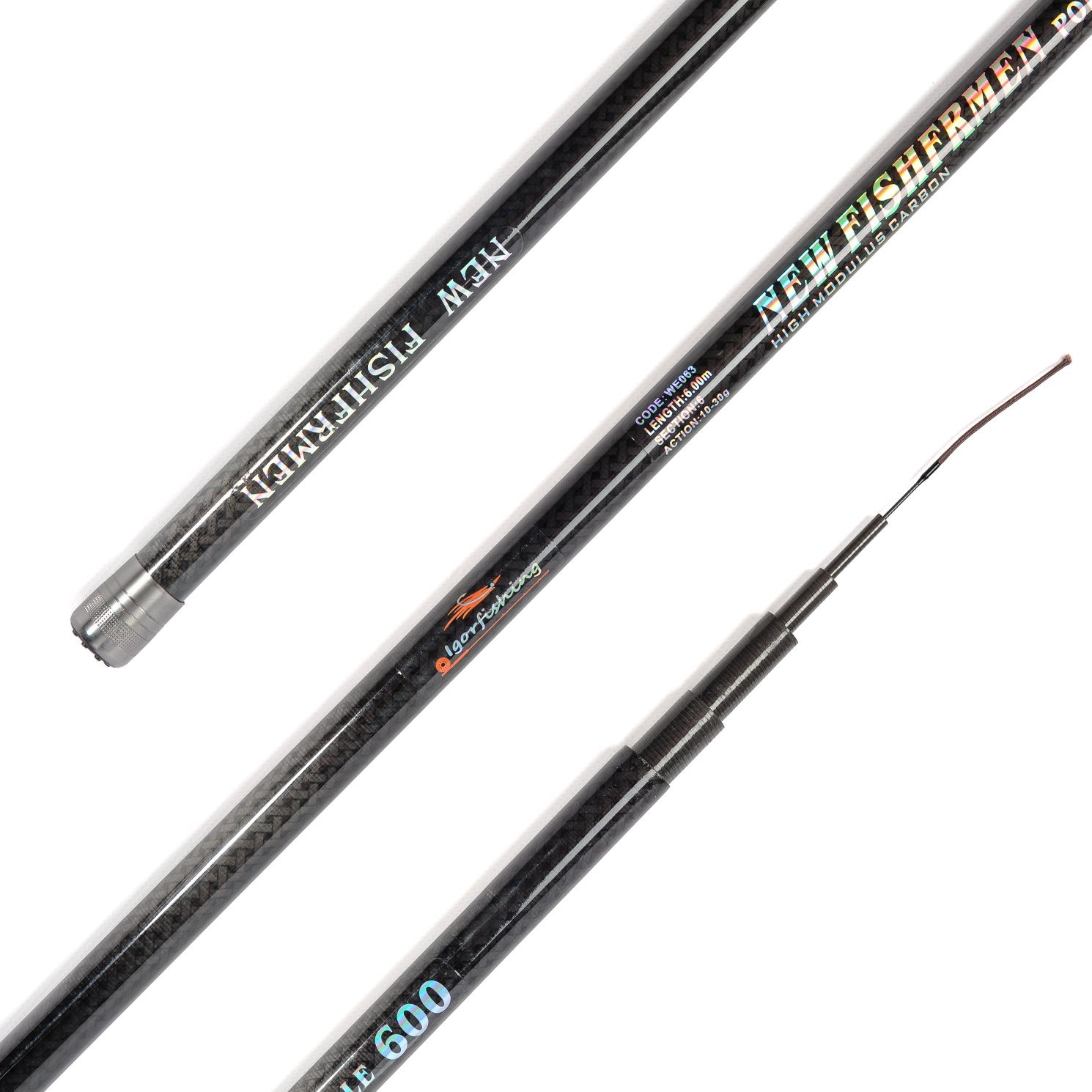 Удилище маховое карбоновое Newfishfrmen 4м,5м, 6м 10-30 грамм