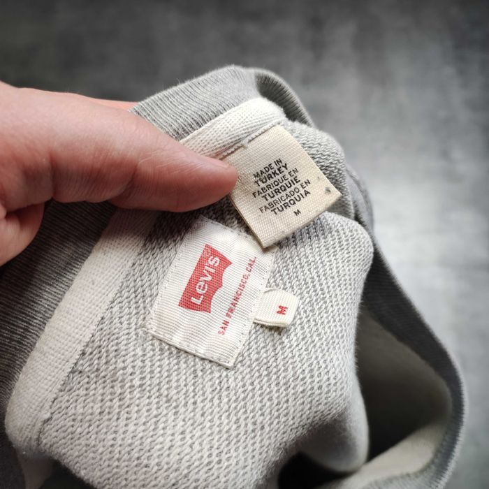 MĘSKA Bluza PREMIUM szara Małe Logo Klasyczna Bawełna Levis Strauss