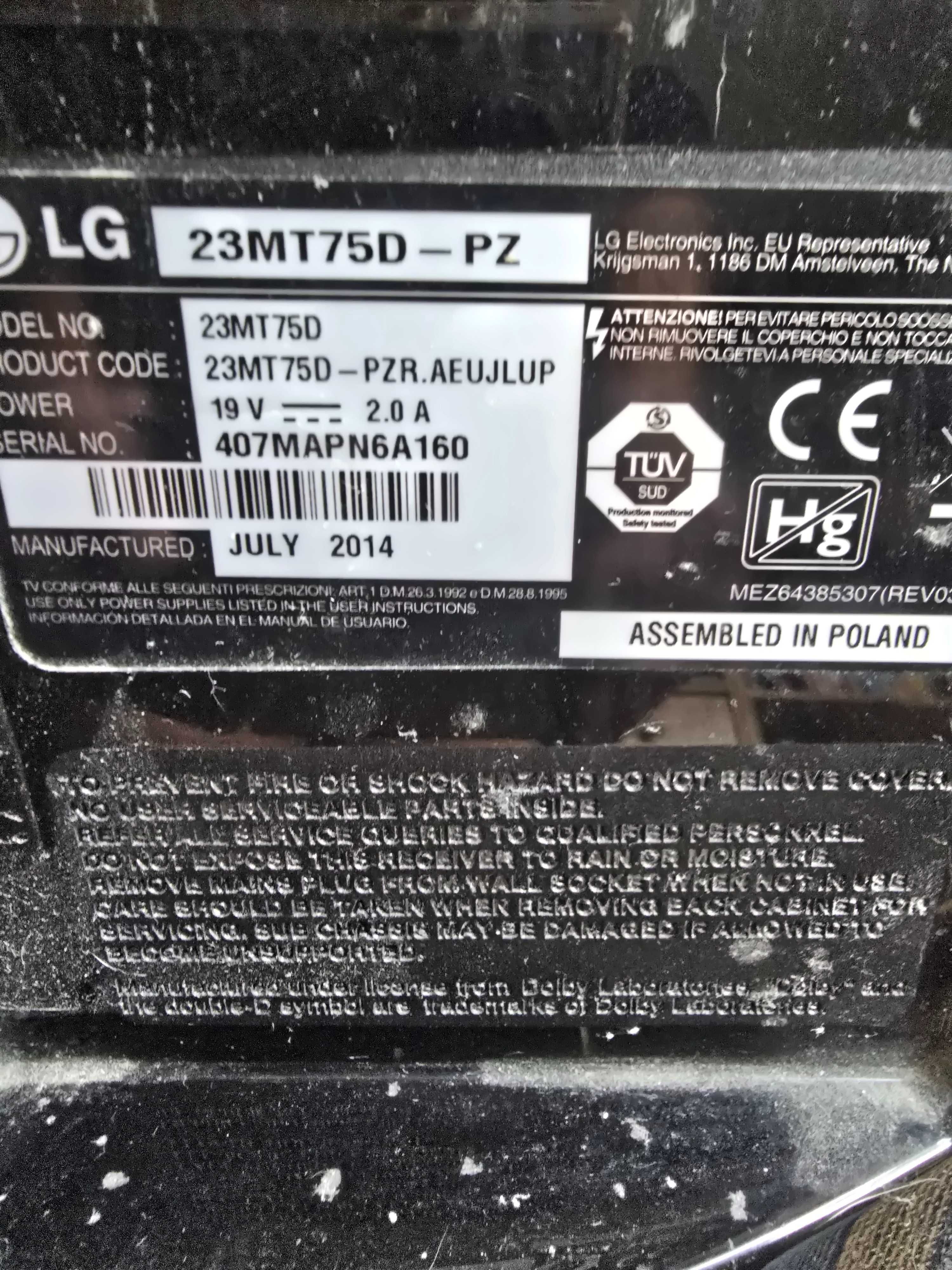 Monitor LG do komputera ale rowniez jako ekran telewizora