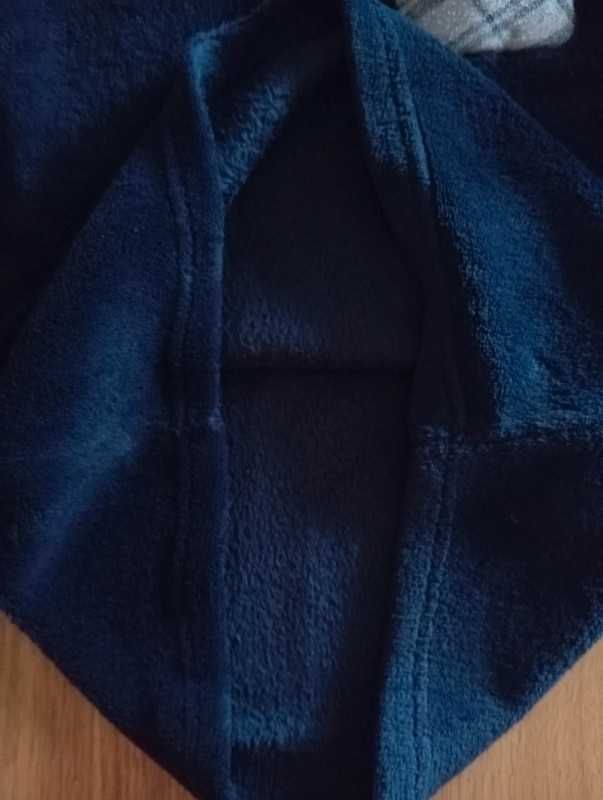 Pijama Polar Criança, 10 anos, azul e cinzento claro