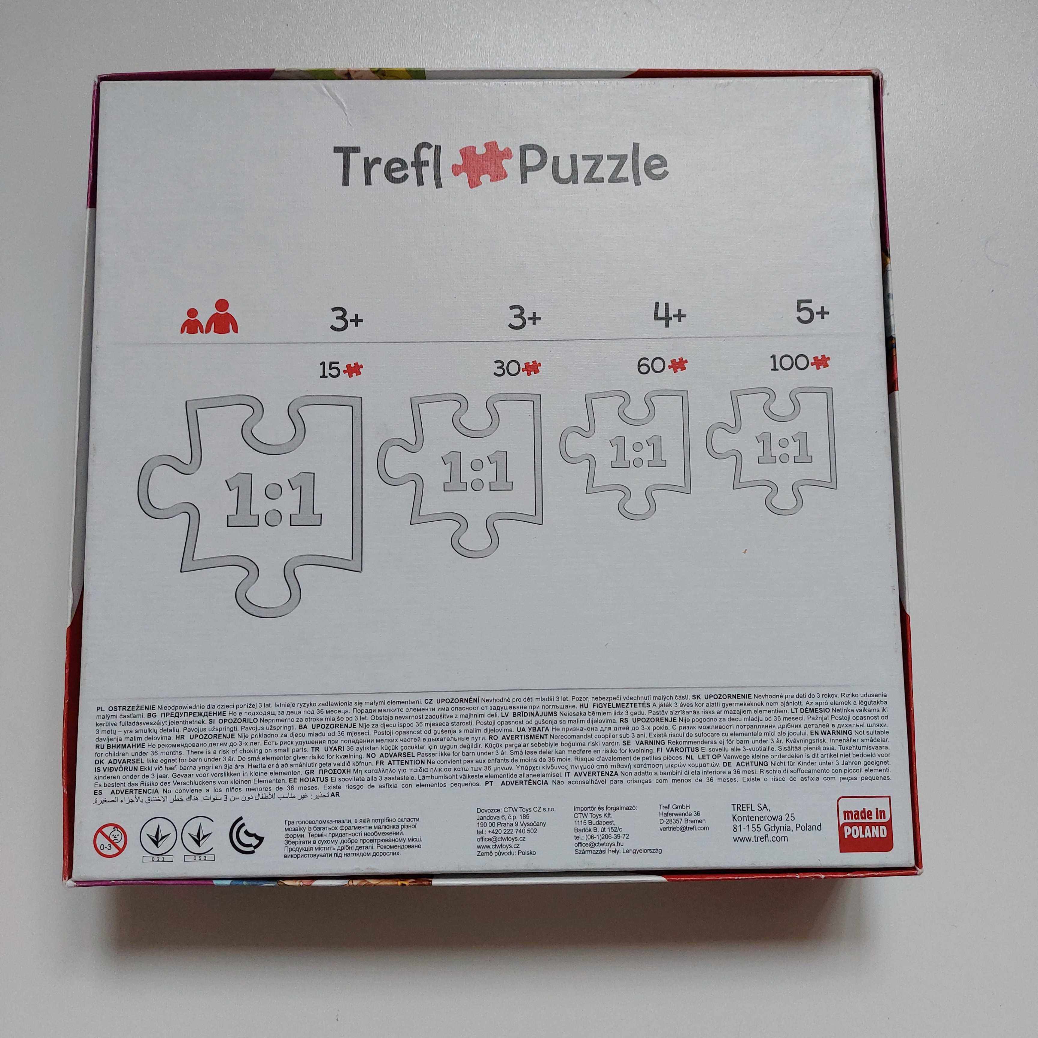 Trefl Zestaw 3 puzzli z serii Disney Królewna Śnieżka i 7 krasnoludków