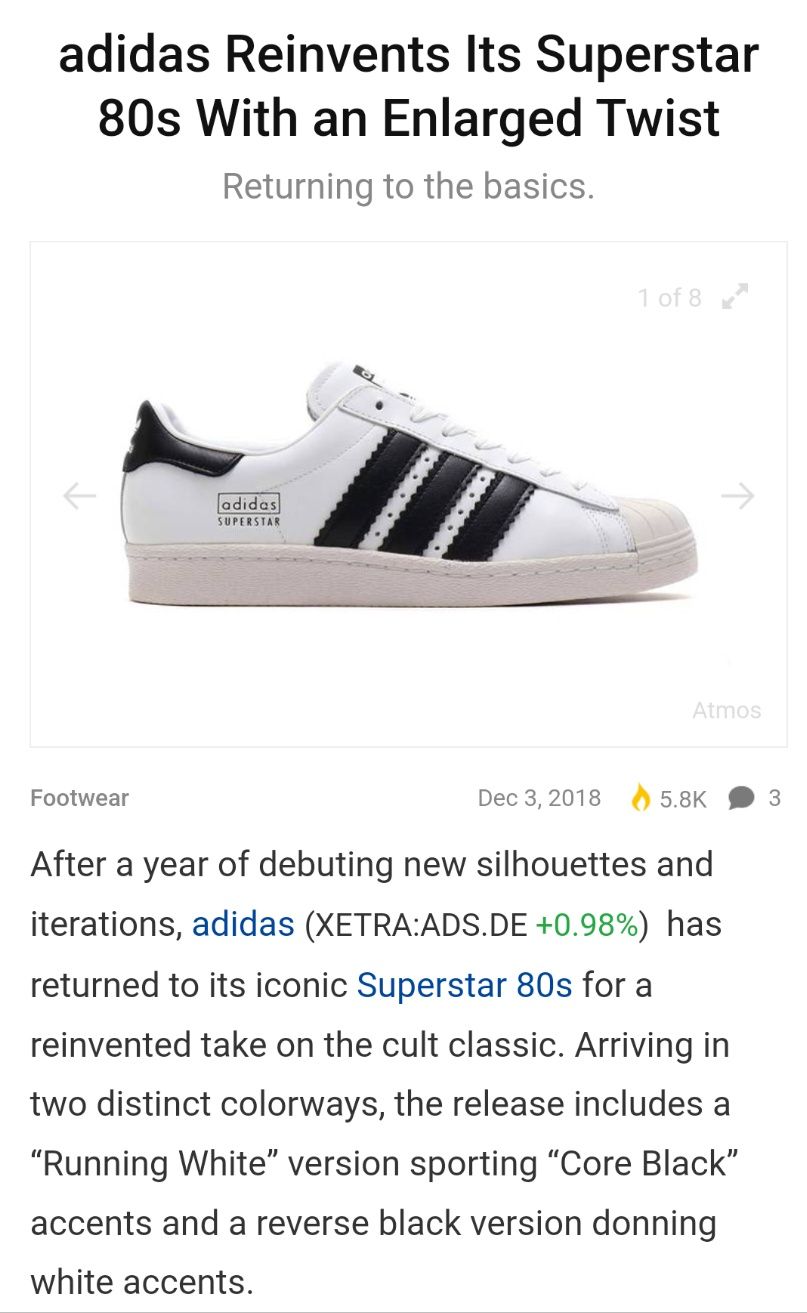 Adidas Superstar edição limitada anos 80