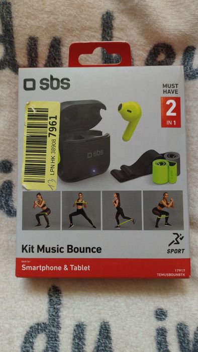 Zestaw do fitness słuchawki + taśmy