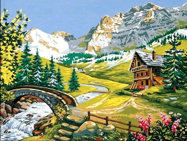 Алмазна мозаїка, вишивка, викладка. Подарунок. Природа. Гори