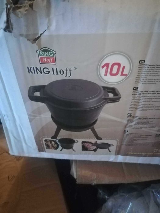 Kociołek żeliwny nowy 10 lit. uszkodzony okazja