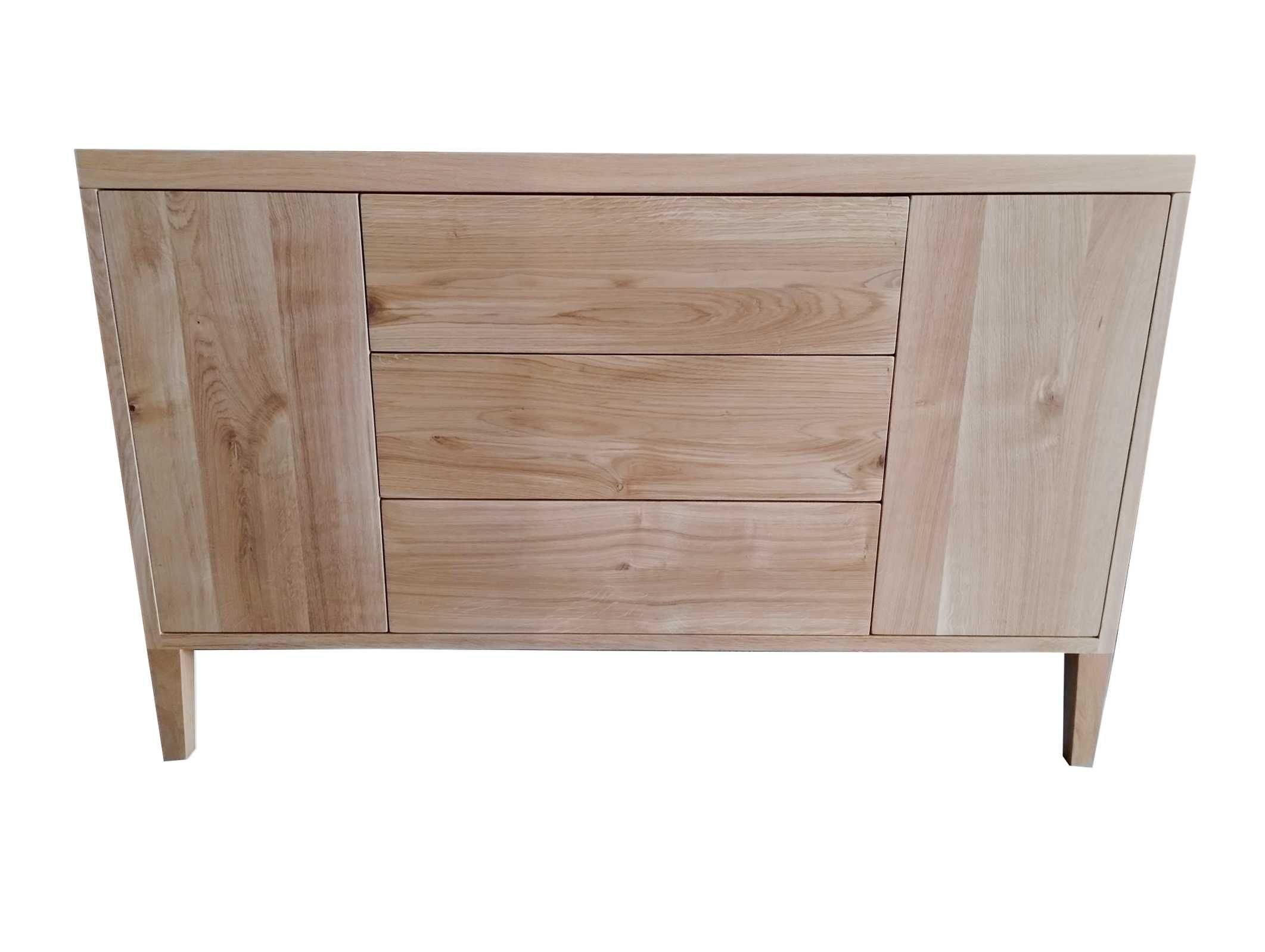Drewniana szafka pod umywalkę z szufladami dąb 120 cm