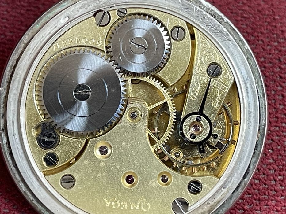 Omega Złocony Srebrny Zegarek Kieszonkowy