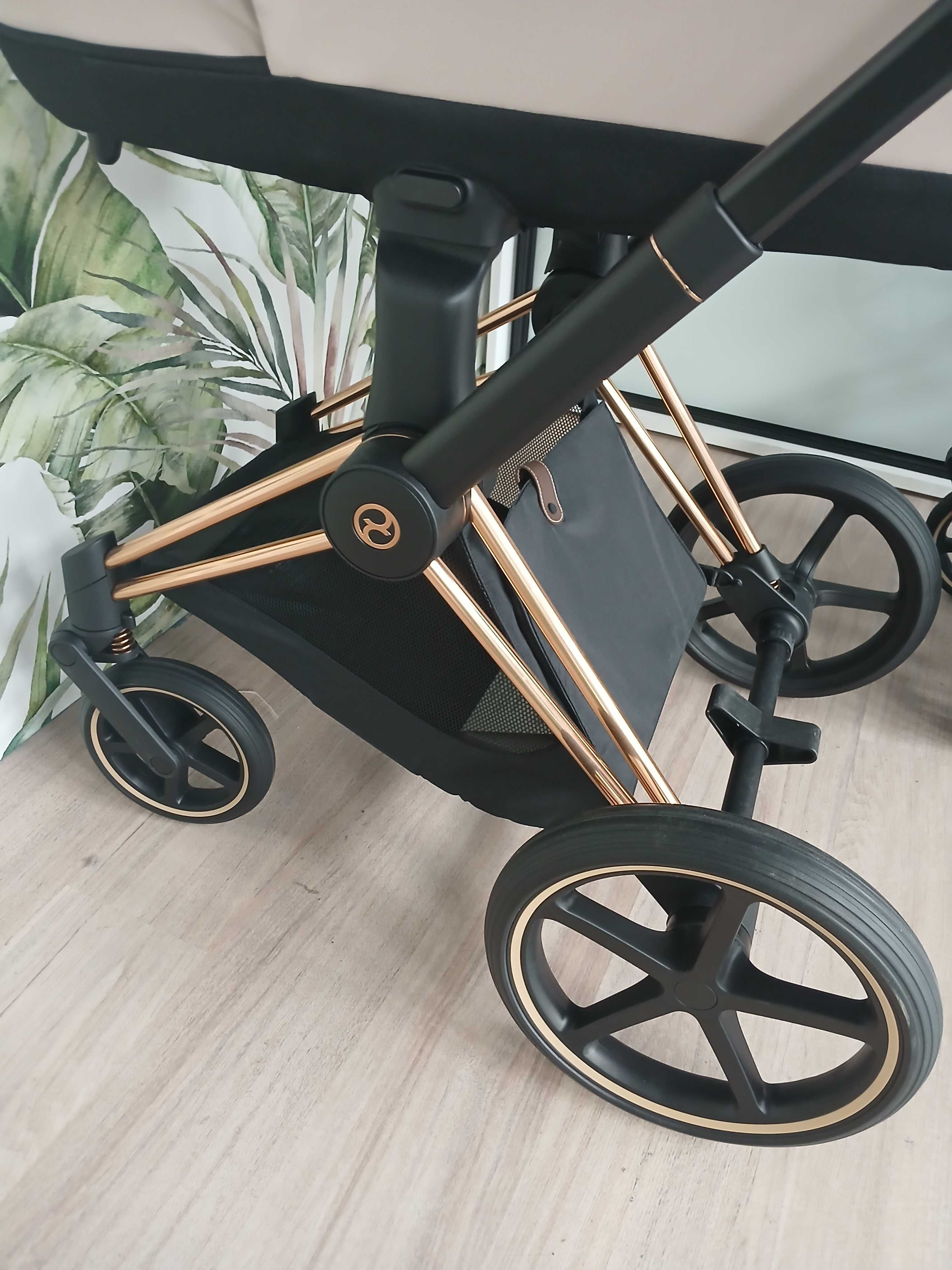 Wozek Cybex Priam 4.0 Cozy Beige zestaw 2w1 rosegold