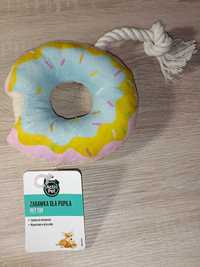Donut Gryzak Sznurek Piszczałka zabawka dla psa