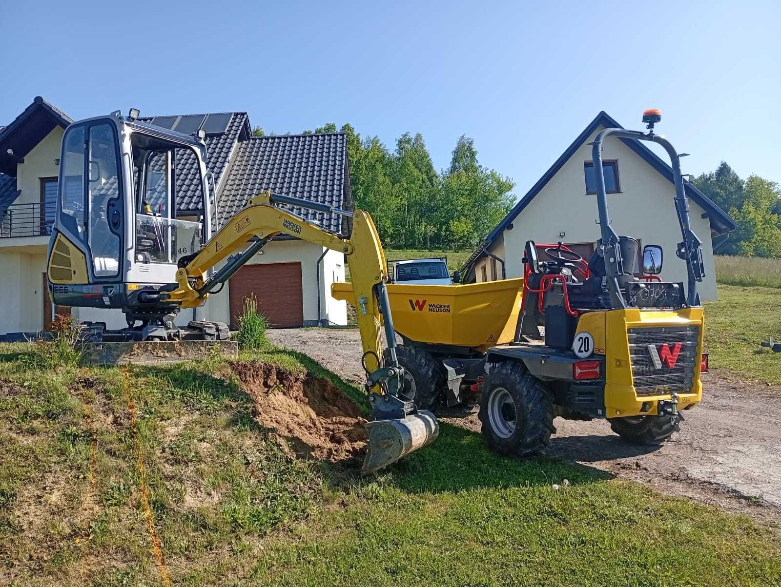 Usługi minikoparką, Roboty ziemne, Niwelacja terenu