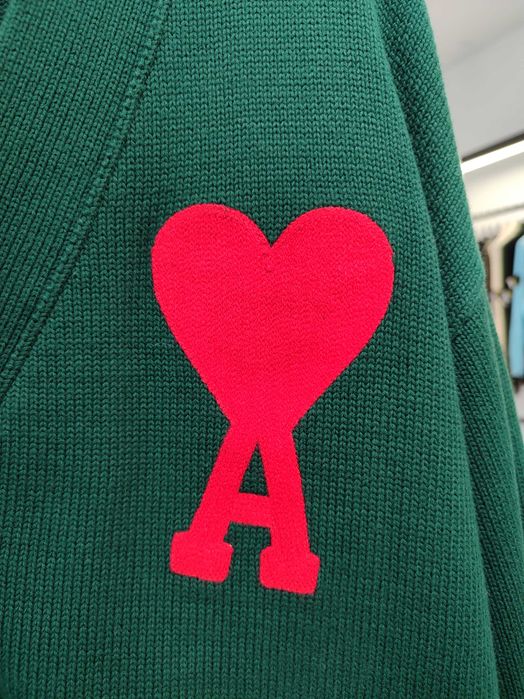 Кардиган AMI Paris Ami de Coeur Cardigan Green