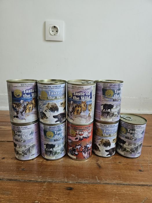 9 latas de comida para cão (taste of the wild)